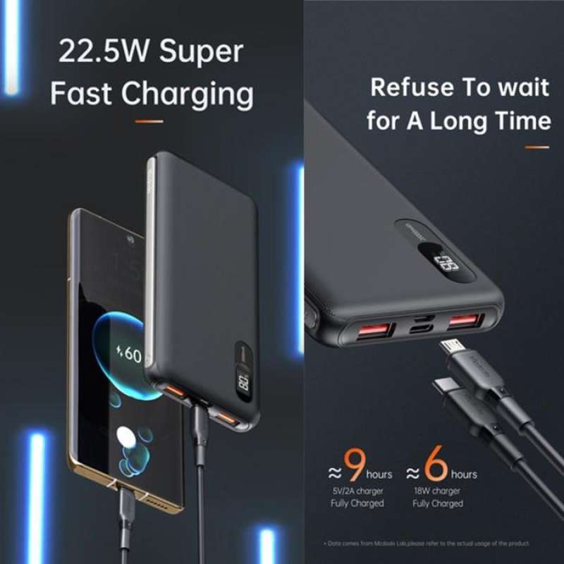 MCDODO Power Bank Digital Display 10000mAh 22.5W PD - Black MC-6041