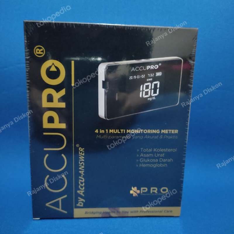 Promo Accupro 4 In 1 Alat Cek Gula Darah, Kolesterol, Asam Urat, Hb