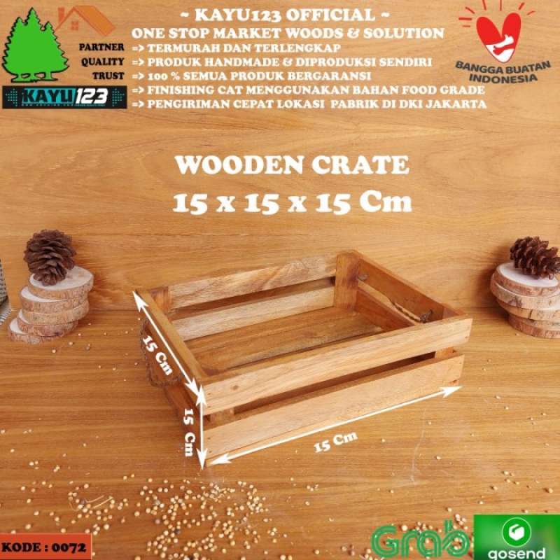 Promo Wooden Crate 15x15x1550 Cm Peti Kayu Tempat Penyimpanan Storage