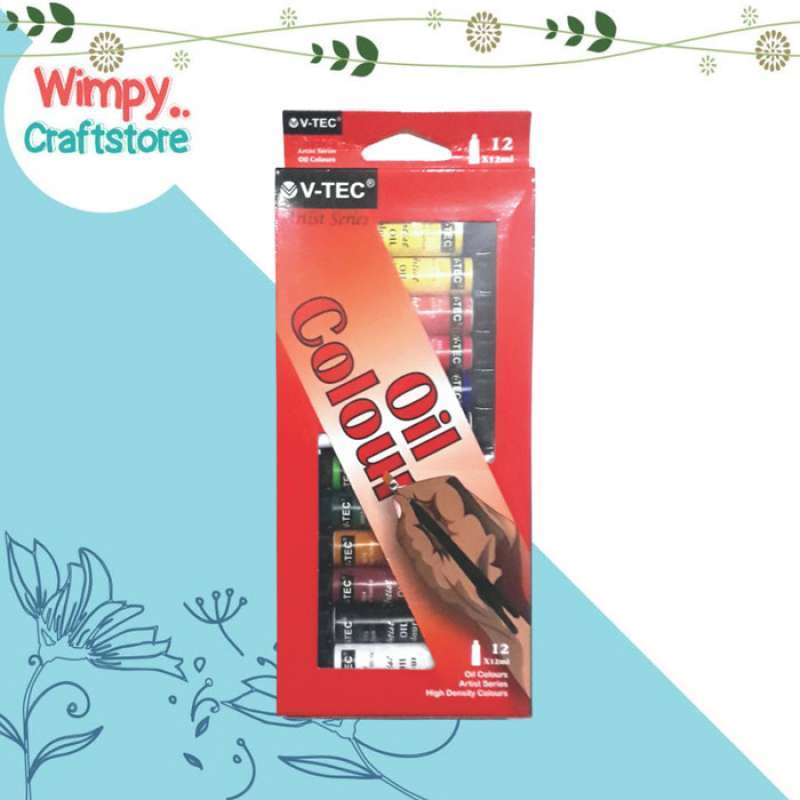 Jual V Tec Oil Colour Set 12 Warna X 12ml Cat Minyak V Tec Set Cat 10