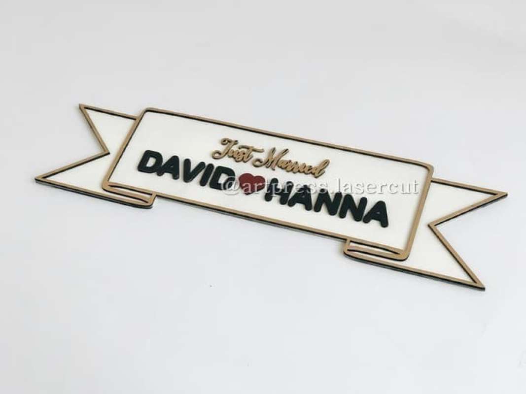 Jual Plat Mobil Pengantin Wedding / Hiasan Car Plate - Just Married