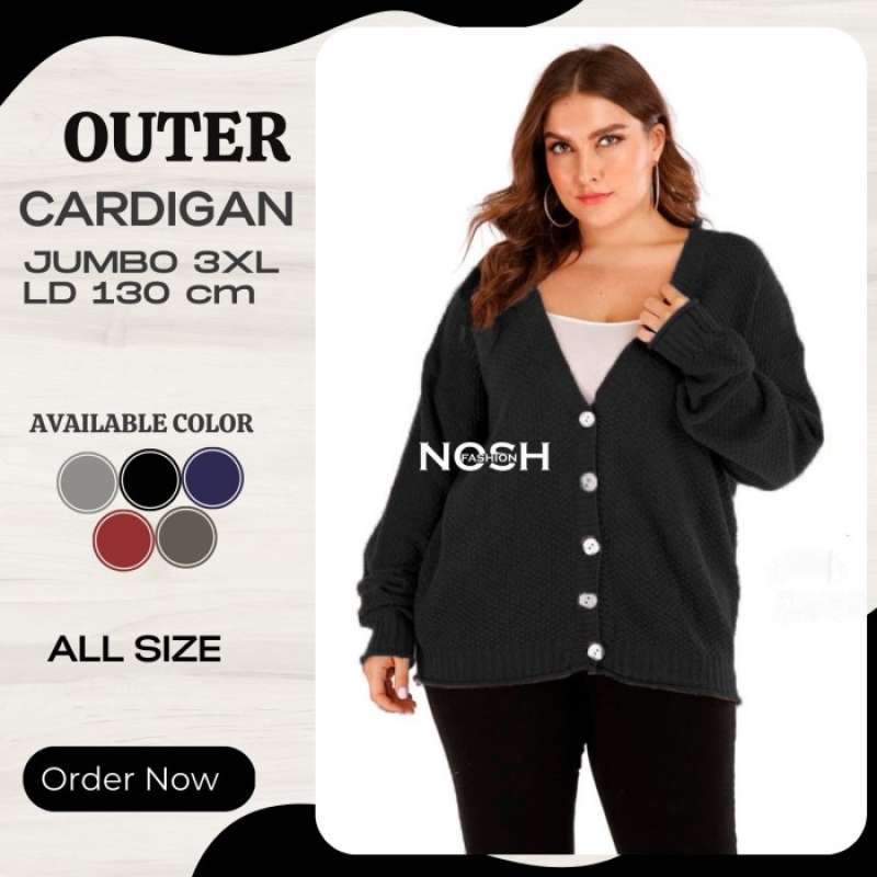 Jual Nosh Cardigan Wanita Big Size Cardigan Rajut V Neck Big Size Jumbo Abu Tua Di Seller Winter Cengkareng Timur Kota Jakarta Barat Blibli