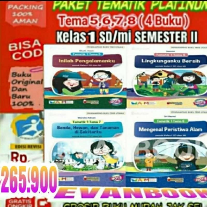 Promo Paket Tematik Kelas 1 Sd/mi Tema 5,6,7,8 Platinum Hots New ...