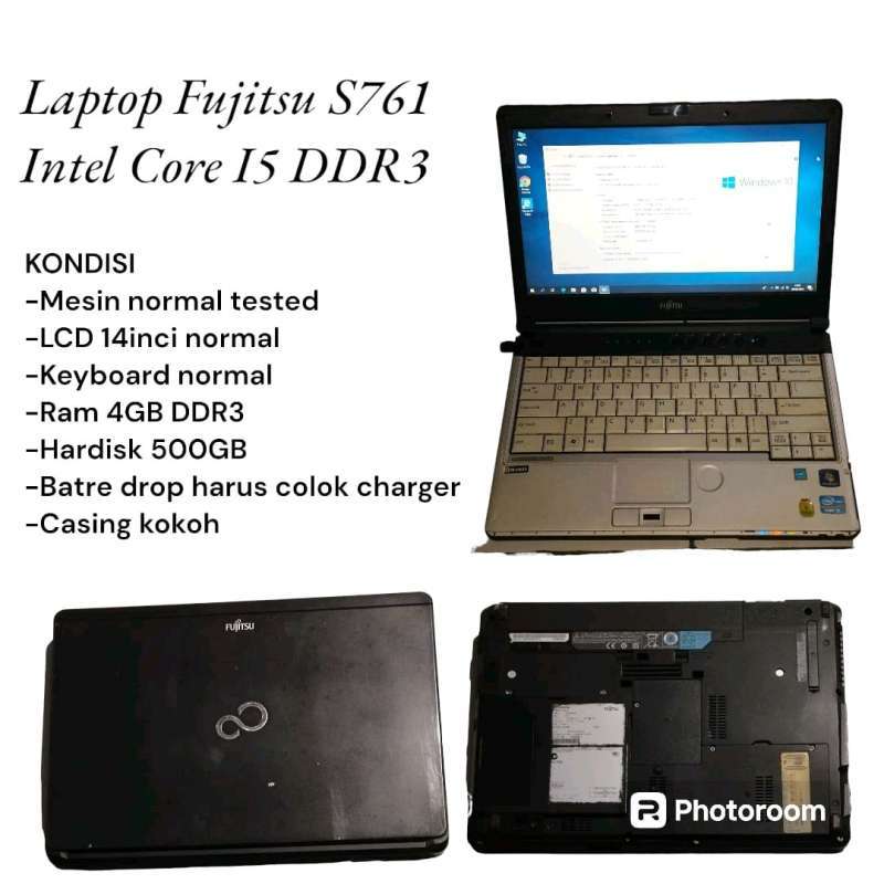 FUJITSU FMVWF1F17 i7-1165G7 16G 512G（Jual Laptop Fujitsu S761 
