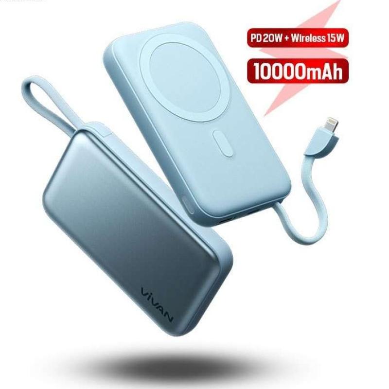 Powerbank Vivan VPB-W13 Powerbank 10000mAh Wireless Magnetic Lightning Fast  Charging 20W PD