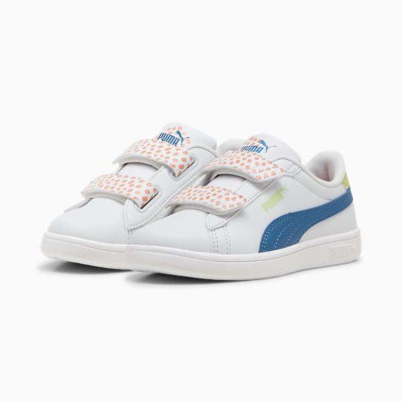 Puma Kids Smash FC V PS Silver Mist-Blue Horizon Shoes (39798701)
