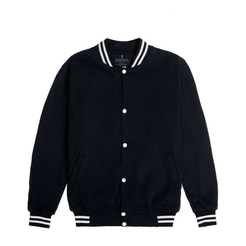 Jemssky Jaket Varsity Pria Jaket Baseball Pria Jaket Fleece Casual Cowok varsity Polos