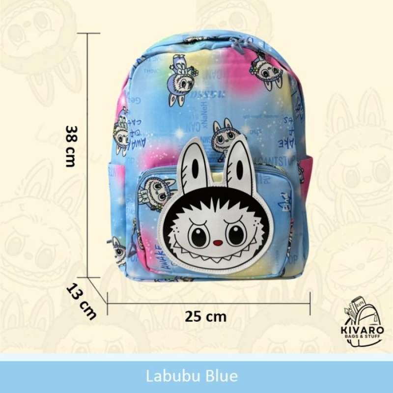 Tas Ransel Labubu Anak Uniseks SD Sedang 38cm 2 Ruang Kompartemen | 839  Kivaro