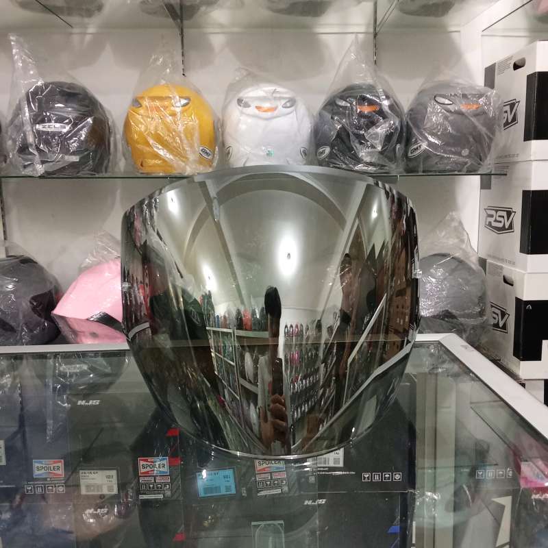 VISOR KYT NFJ FLAT PIN LOCK IRIDIUM CHROME ORIGINAL