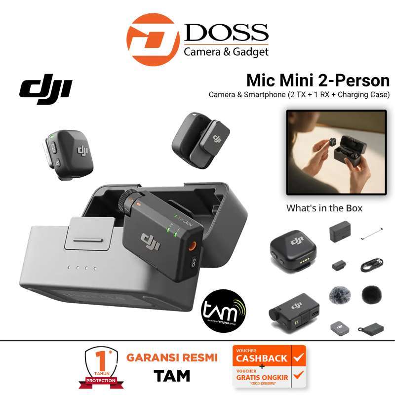 Promo Dji Mic Mini 2-person Compact Wireless Microphone System For