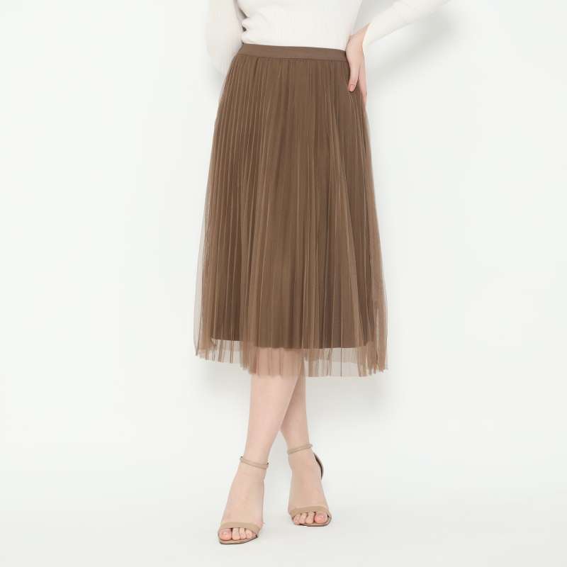 Promo Mineola Juillet Choco Pleated Tulle Reversible Skirt (rok