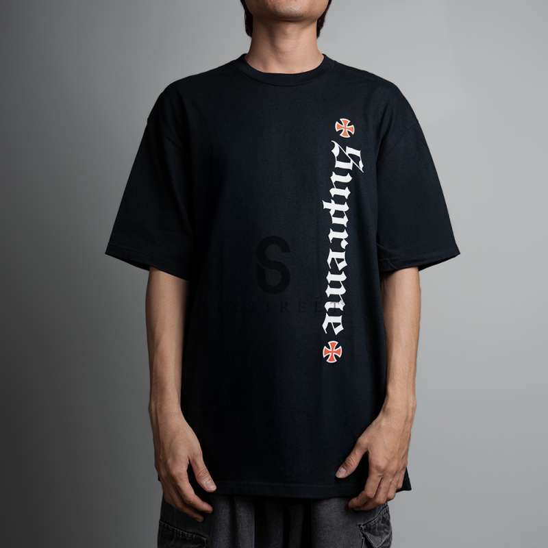 Jual Supreme Tee Independent Old English Black ( 100