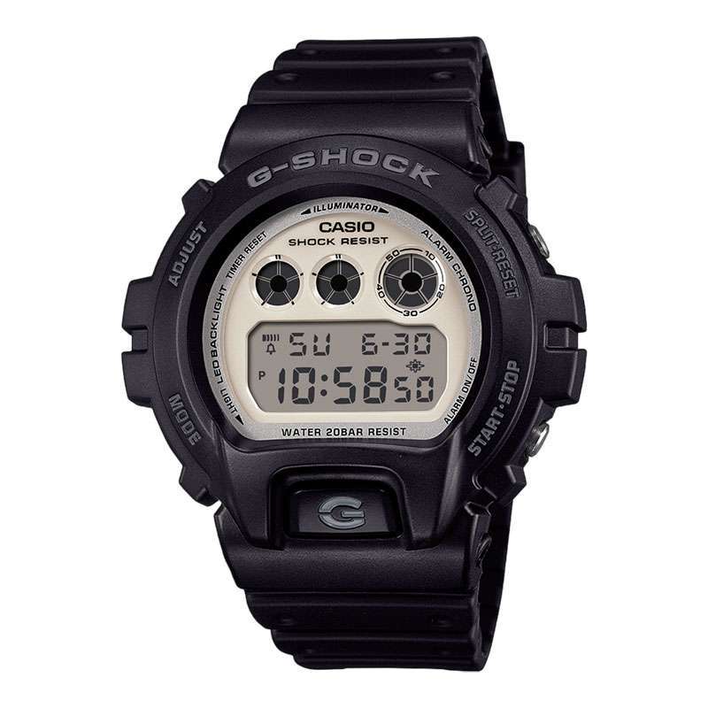Jam Tangan Pria Casio G-Shock DW-6900WD-1DR Black And Briliant White  Digital Dial Black Resin Band