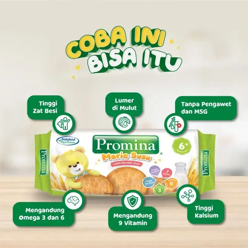 Promo [24 Pcs / Carton] - Promina 6+ Marie Susu Roll Biskuit Bayi 150 G ...