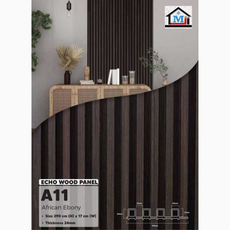 Jual wall panel backdrop tv kisi kisi echo wood A11 african ebony