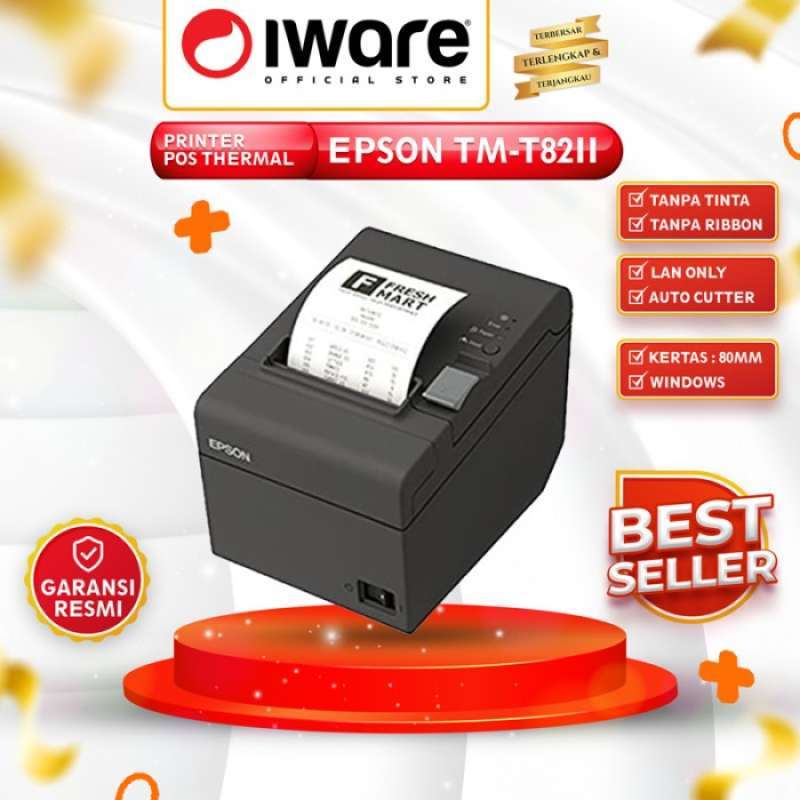 Promo Epson Printer Pos Thermal TmT82Ii TmT82 Lan 80Mm Autocutter Diskon 3 di Seller MMT