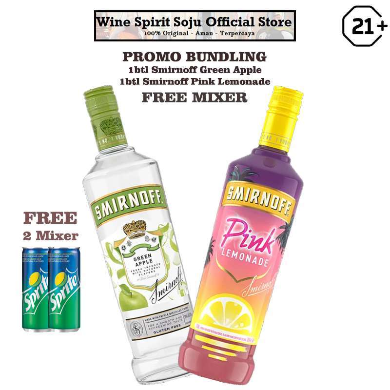 Jual Promo Bundling Smirnoff Green Apple + Smirnoff Pink Lemonade 700ml