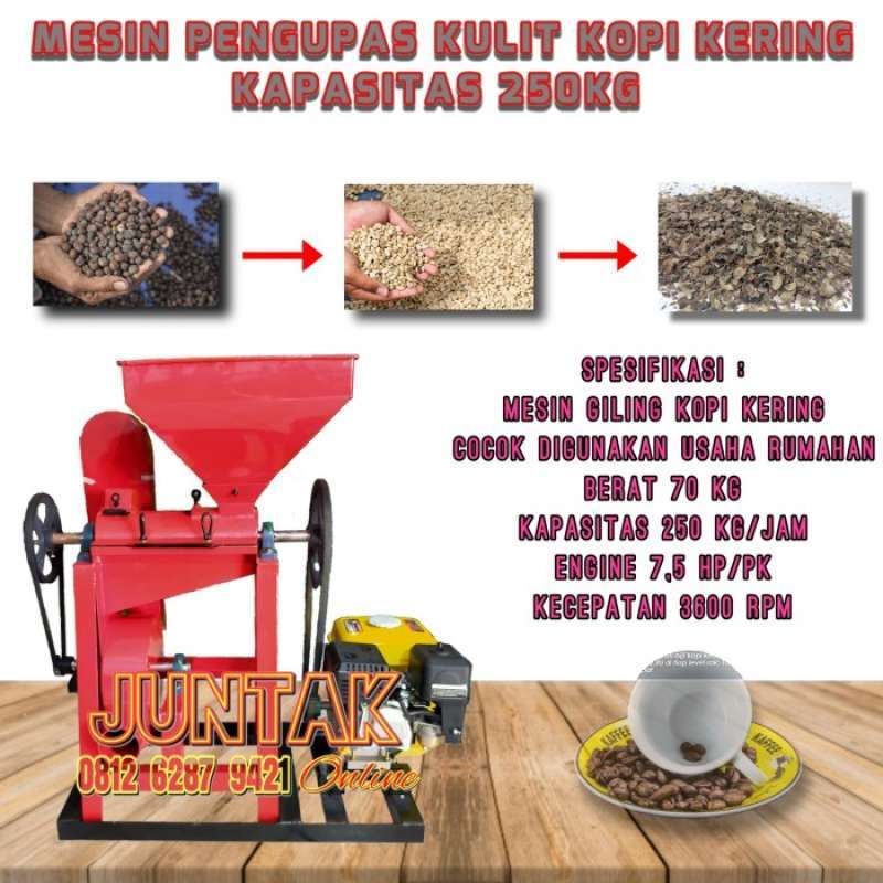 Promo Mesin Pengupas Kulit kopi kering komplit siap pakai Diskon 23% di
