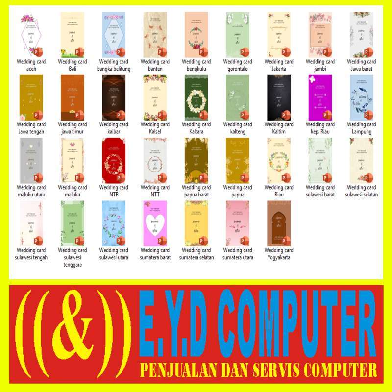 Tujuh Computer Jual Desain Template Undangan Digital Khas Adat Indonesia 34 Provinsi ...