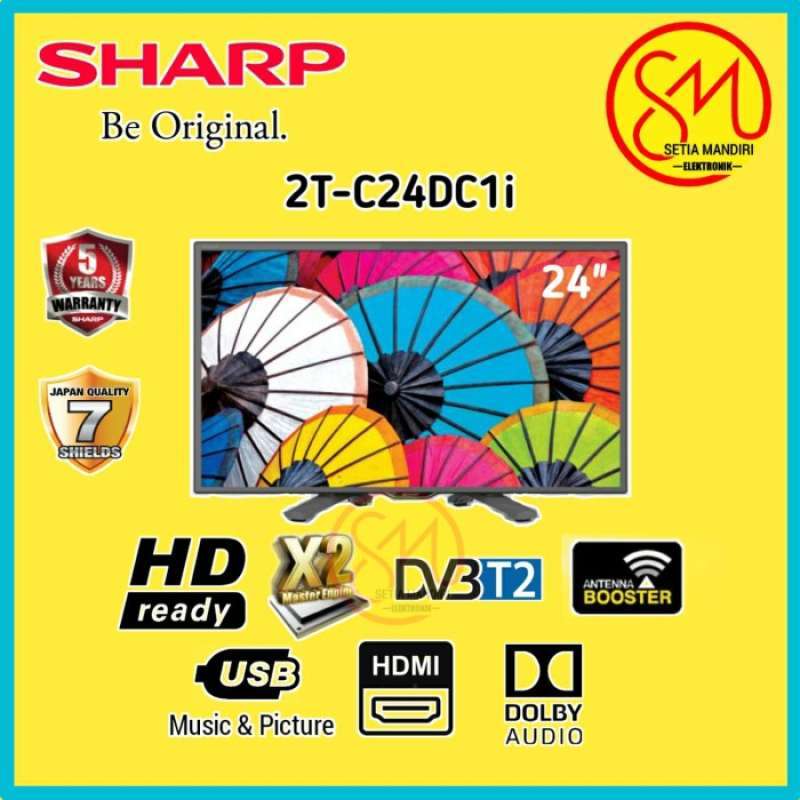 Promo Sharp 2TC24Dc1I Led Tv 24 Inch Digital Dvb T2 Hd Usb Hdmi Diskon