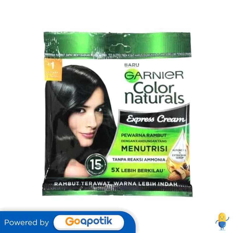 Jual GARNIER COLOR NATURALS EXPRESS CREAM 1 HITAM ALAMI 20 ML SACHET di