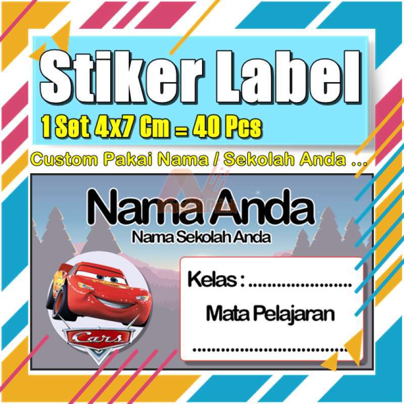 Jual Stiker Label Cars Model D Buku Pelajaran Anak Vol-61 - Uk 4x7 Cm ...