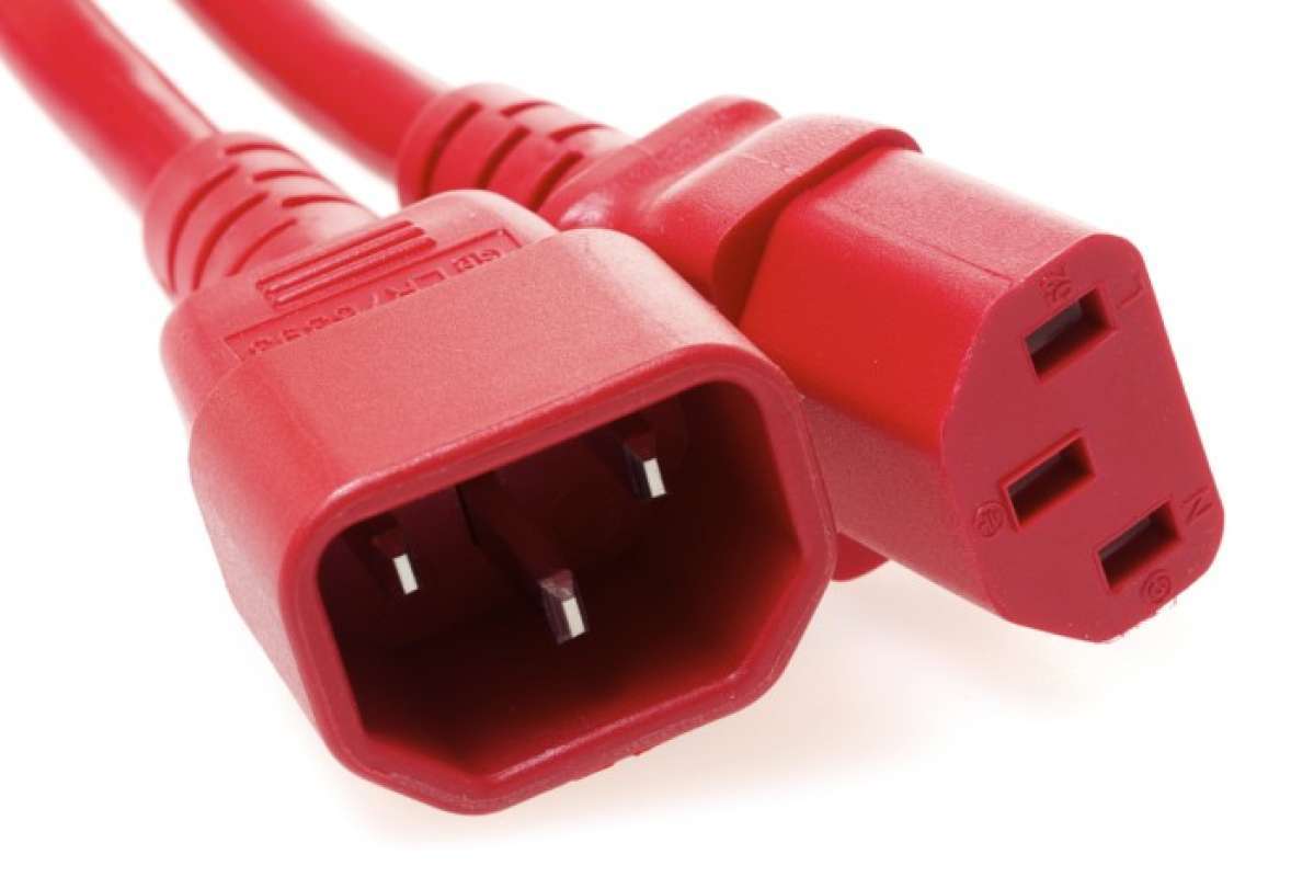 Promo Ups Cable / Kabel Power Computer Iec C13 C14 Red Blue Merah Biru ...