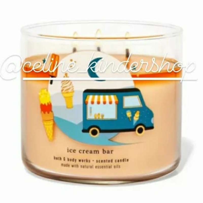 Promo Bath And Body Works Ice Cream Bar 3 Wick Candle/ Large Candle