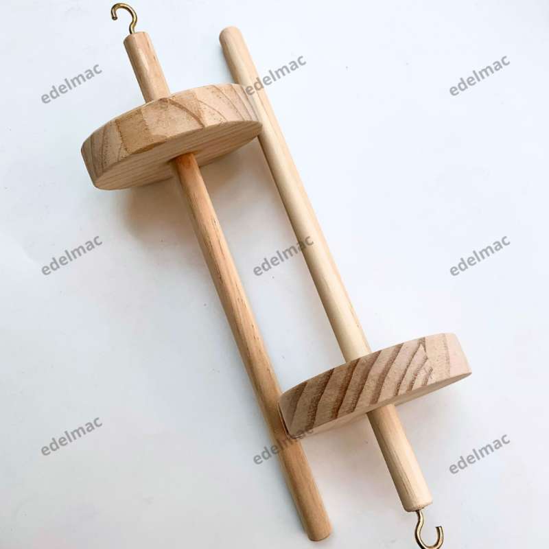 Promo Alat Membuat Plintiran Benang Spindle Hand Carders Twist Spinning Wool Cord Line Yarn