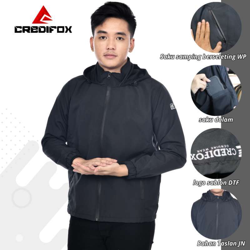 CREDIFOX Jaket waterproof aqutaex jaket outdoor jaket gunung waterproof jaket anti air jaket taslan waterproof