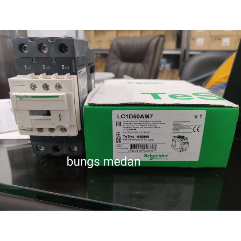 Jual CONTACTOR LC1D50 LC1D50AM7 220V SCHNEIDER ORIGINAL KONTAKTOR 50A ...