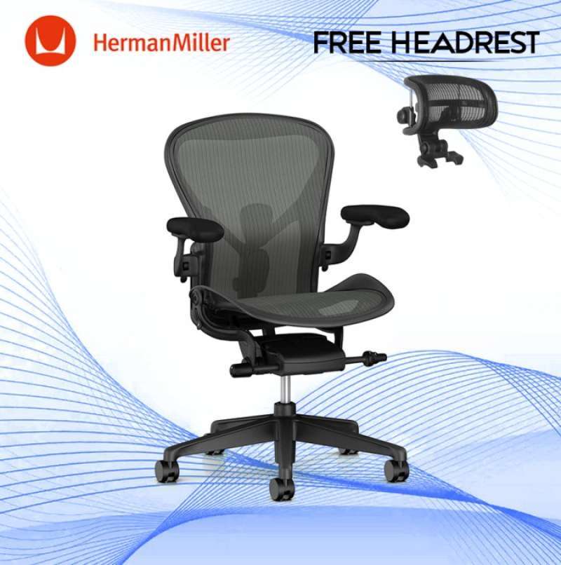 Promo Herman Miller Aeron Remastered Graphite Fully Loaded Diskon 9 Di