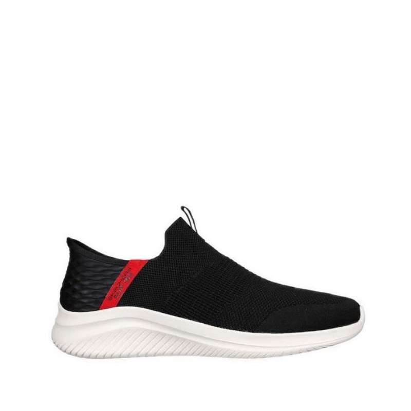 Skechers Ultra Flex Men's Slip On Shoes Black/Red