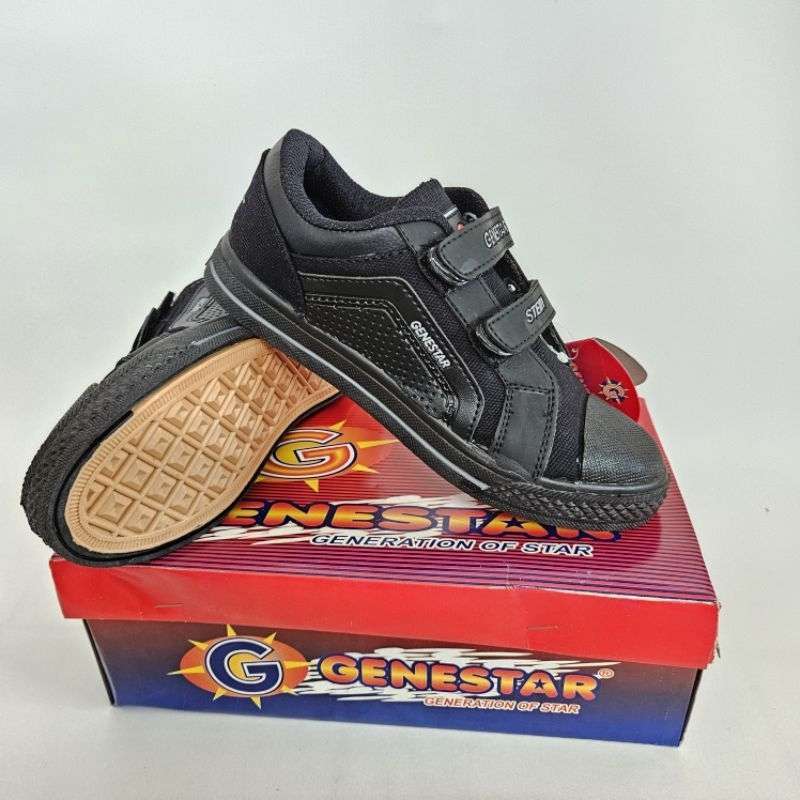 Jual Sepatu Sekolah Genestar Stedy Tali/lem Perekat Ukuran 31-42 ...