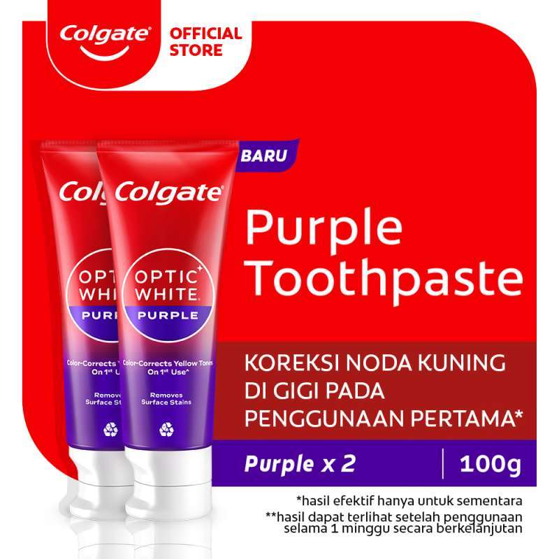 Promo Colgate Optic White Purple Toothpaste [100 G] - Twin Pack Diskon ...
