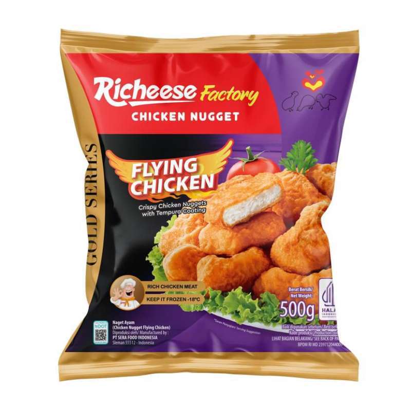 Promo Nugget Richeese Factory Flying Chicken Gold Series 500gr Halal