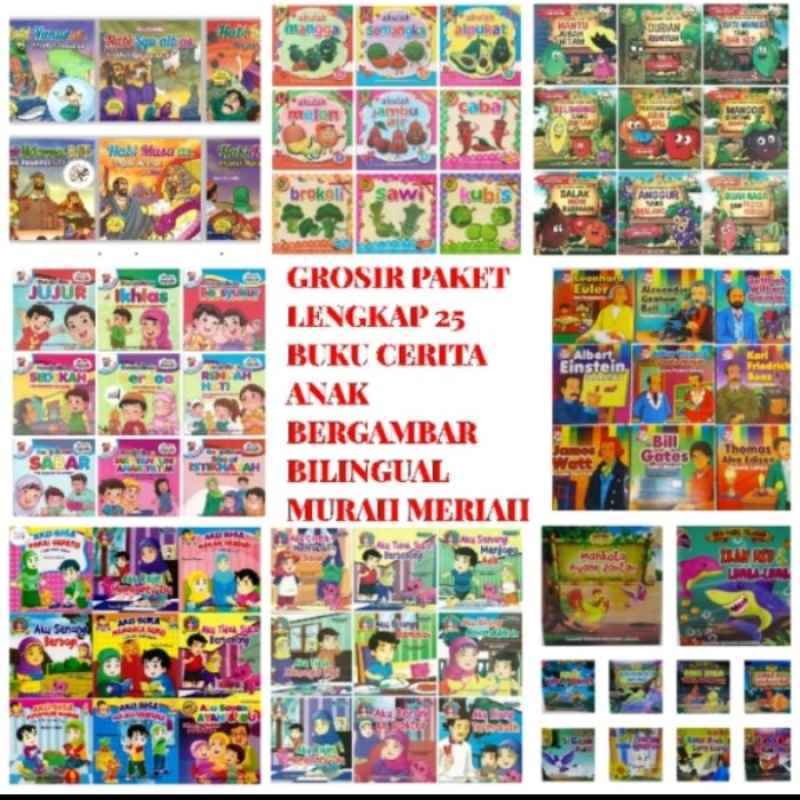 Promo Paket 25 Buku Cerita Bergambar Billingual - Dongeng Fabel Diskon ...