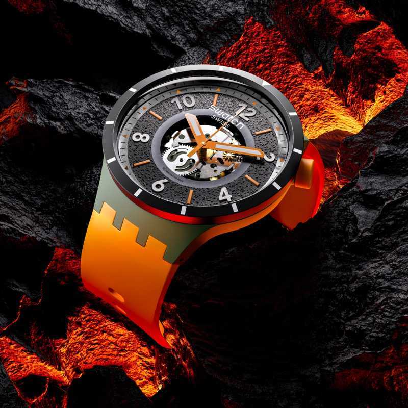 SWATCH SB03G107 FALL-IAGE Jam Tangan Pria Analog Bioceramic Big BOLD Swiss  Made POWER of NATURE