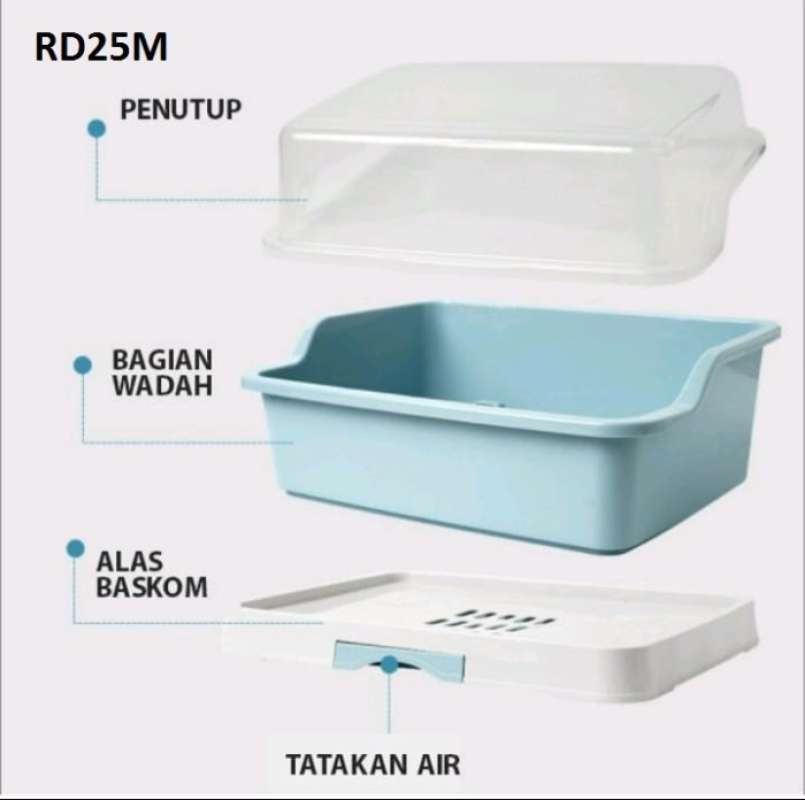Box Piring Jual Box Rak Pengering Cuci Piring Tutup Transparan Tirisan Air Jq01 ...