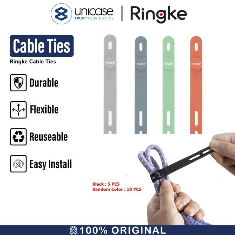 Cable Ties Ringke Silicone Cable Ties Strap Holder Pengikat Kabel
