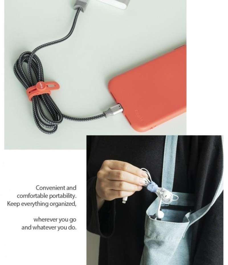 Cable Ties Ringke Silicone Cable Ties Strap Holder Pengikat Kabel