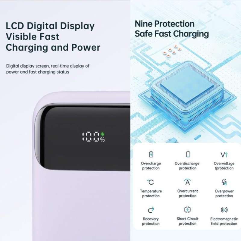 Powerbank Cable Lightning 22.5W MCDODO 10000mAh PD QC Fast Charging