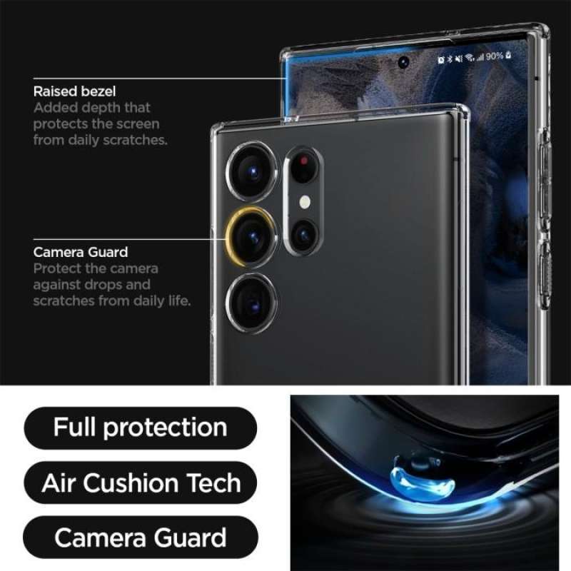 Case Samsung Galaxy S23 Ultra Plus Spigen Crystal Flex Clear Casing