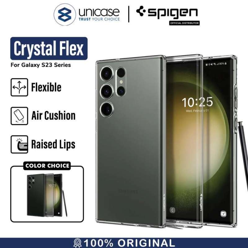 Case Samsung Galaxy S23 Ultra Plus Spigen Crystal Flex Clear Casing