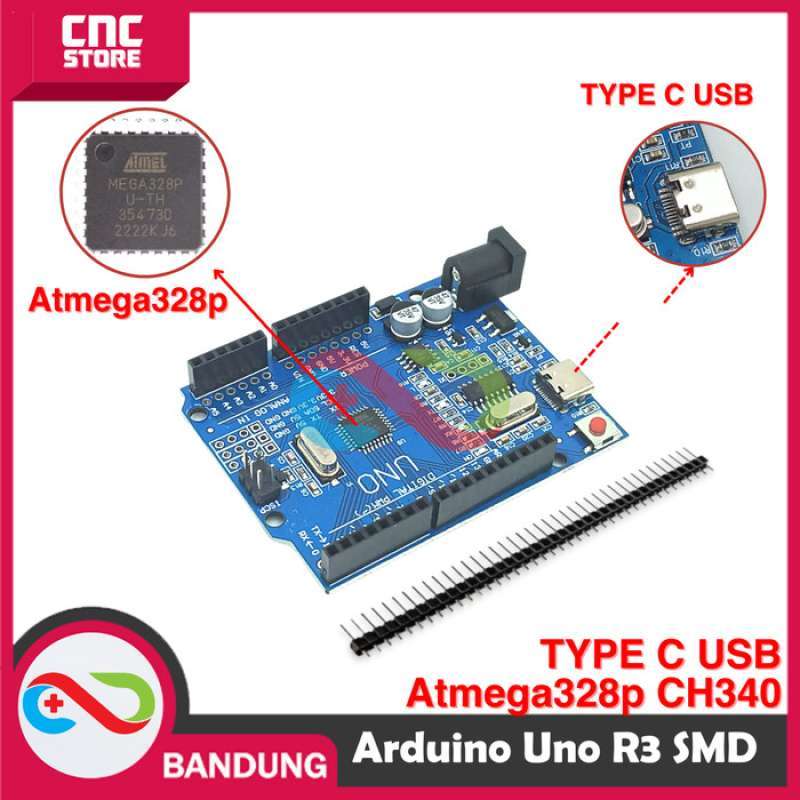 Promo Arduino Uno R3 Atmega328p Smd Ch340 Atmega328p Type-c Diskon 23% ...
