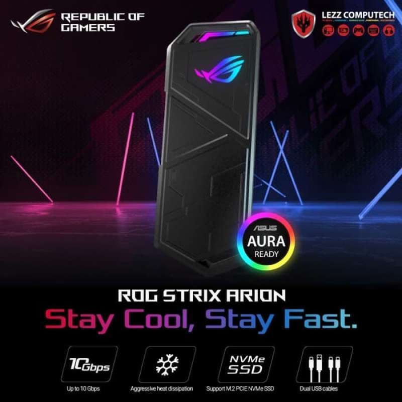 Jual Asus Rog Strix Arion M.2 Nvme Ssd Enclosure Usb3.2 Gen2 Type-c Di ...
