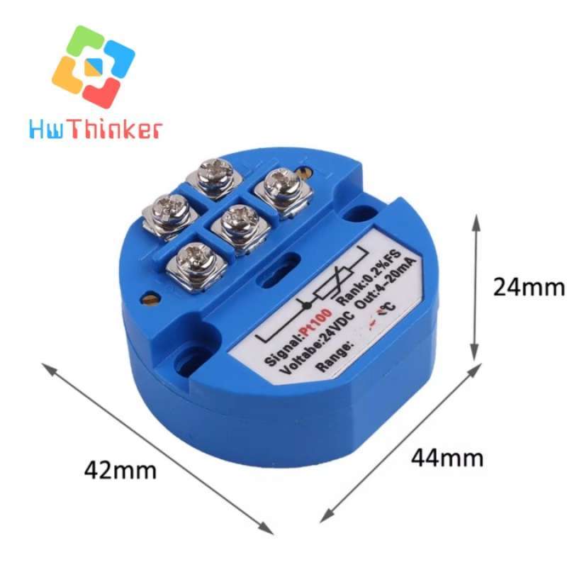 Jual Temperature Transmitter 4-20ma Input Rtd Pt100 3 Wire Dc 24v - 0 ...