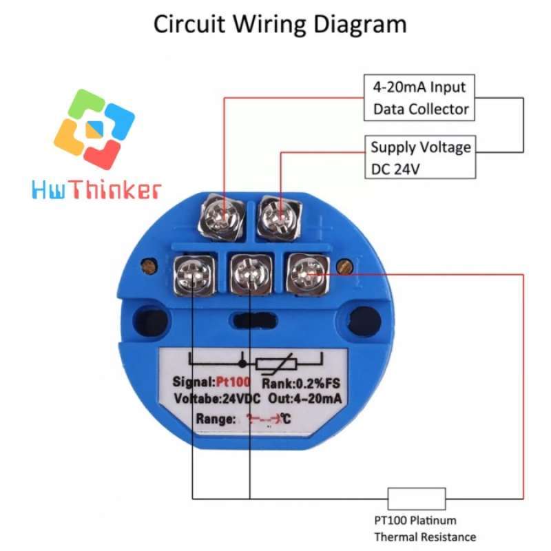 Jual Temperature Transmitter 4-20ma Input Rtd Pt100 3 Wire Dc 24v - 0 ...