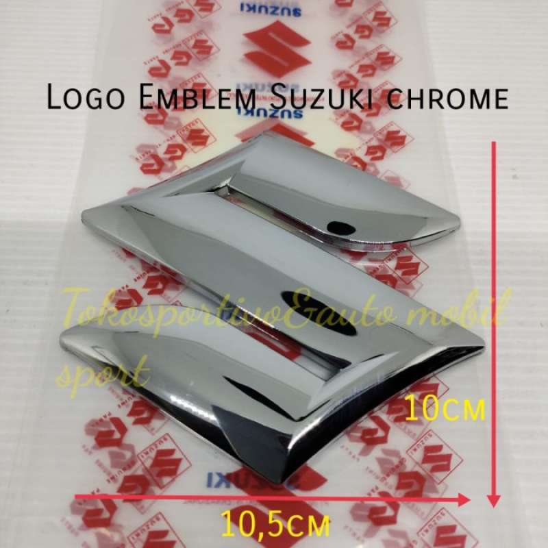 Promo Logo Lambang Huruf Emblem Suzuki S Chrome Model Tempel Logo
