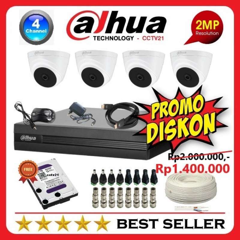 Promo Mo:paket 4 Camera Cctv 2mp Full Hd+dvr 5 In 1 No1 In China Diskon ...